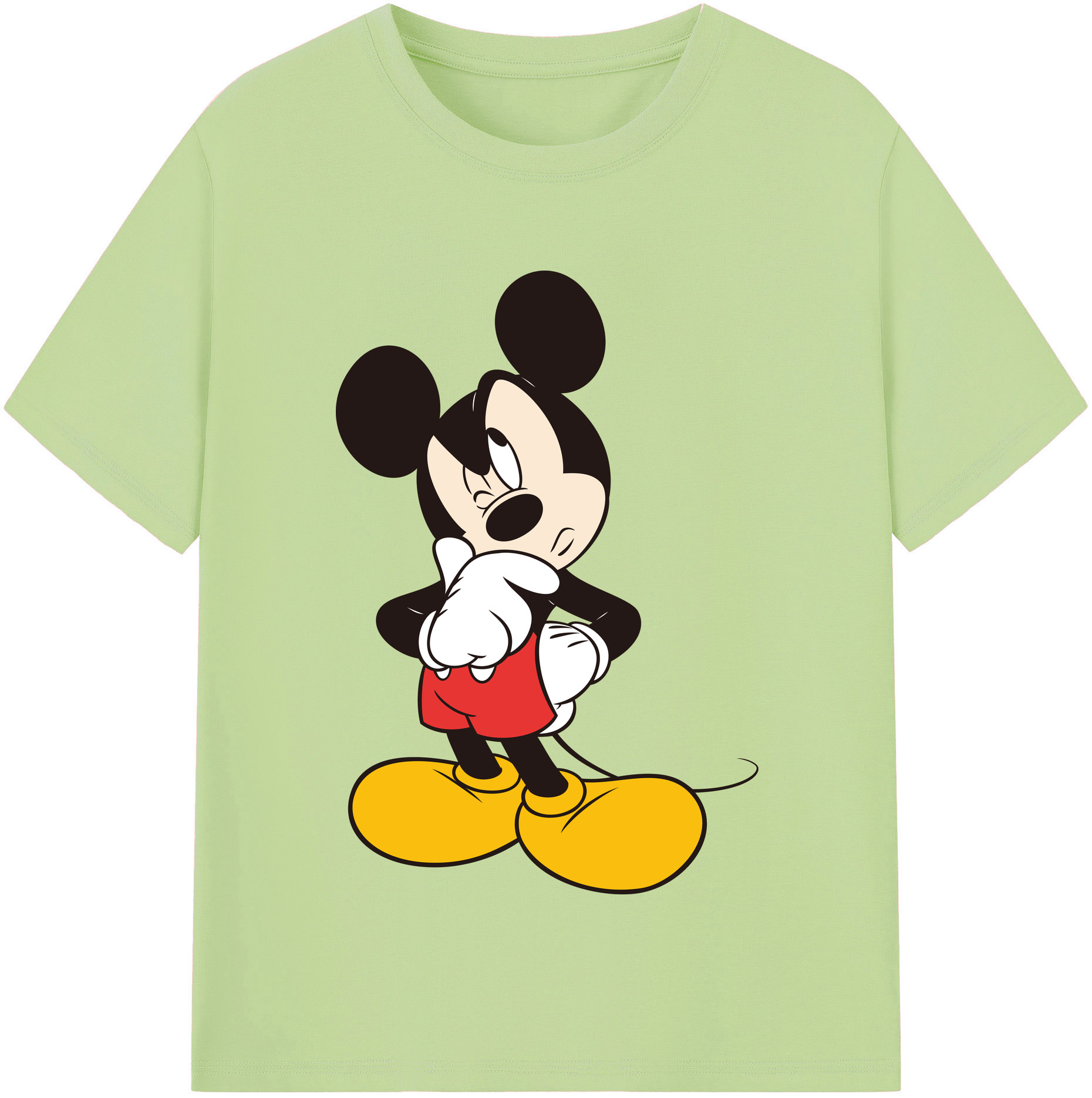 （画像用） ミッキーマウス Mickey Mouse 綿100％半袖Tシャツ（フロントプリント）